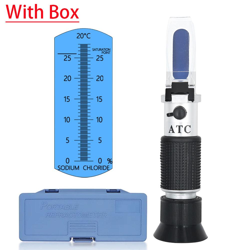 ATC Refractometer Seawater Salinity Meter 0-28% Salt Water Concentration Tester Salinometer Salinity Refractometer For Aquarium