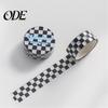 Masking Tape 1 Roll Washi Sticky Adhesive Clear Print Removable DIY Fade-resistant Scrapbooking Checkerboard Pattern Paper for Kids
