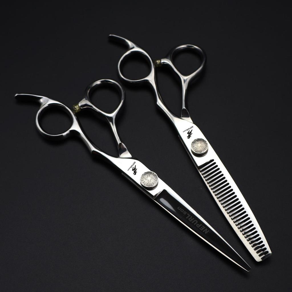 Napson 6.0" Carved Handle Hairdressing Thinning Scissors