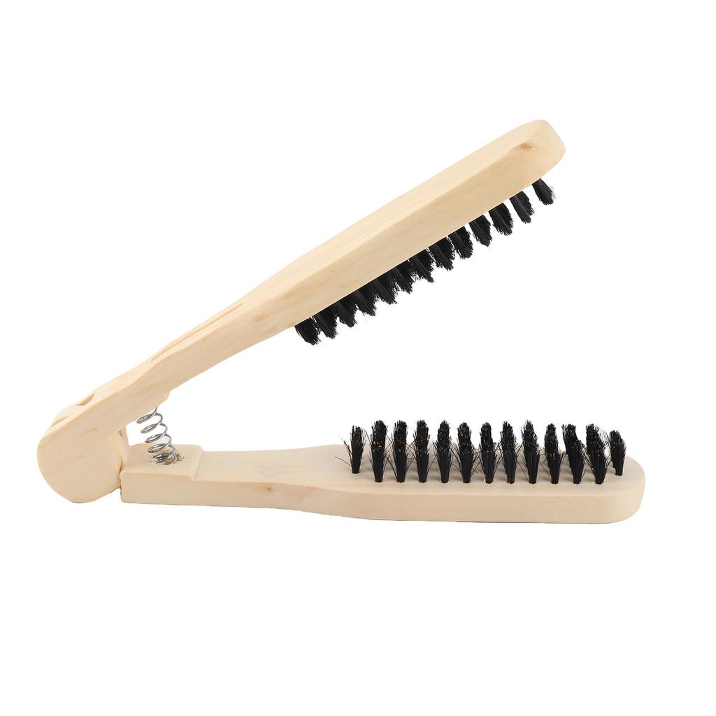 Clamp Hair Brush Straightener Double Sided Wooden Hair Brush Hair Straightener Hair Salon Supplies