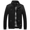 New Washed Pure Cotton Men's Jacket Large Size Blue Stand-up Collar Men's Top Jacket Men's