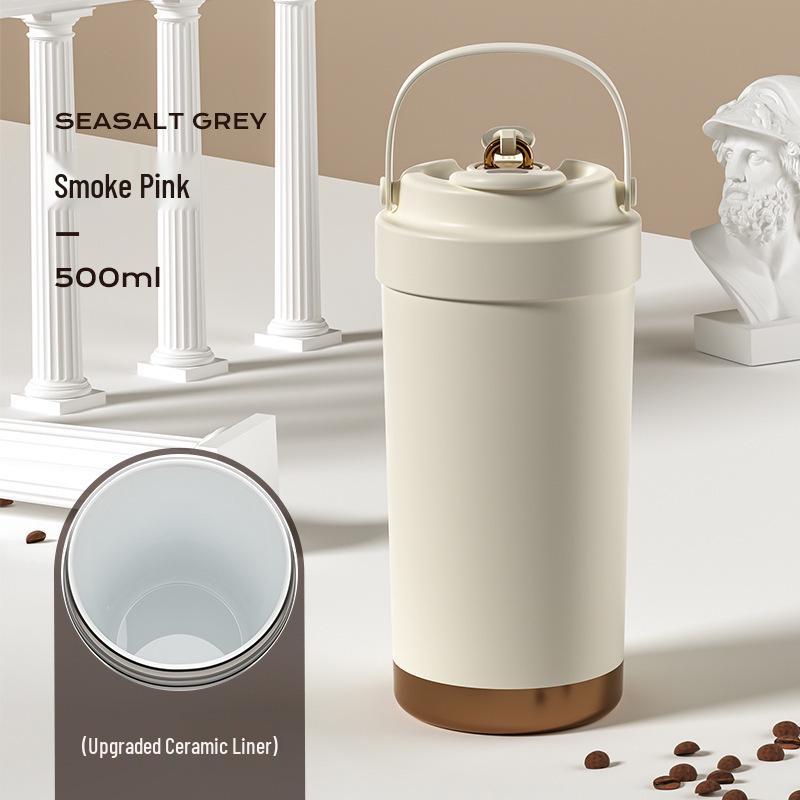 316 Stainless Steel Insulated Travel Coffee Cup with Ceramic Liner for Men, Women, and Students