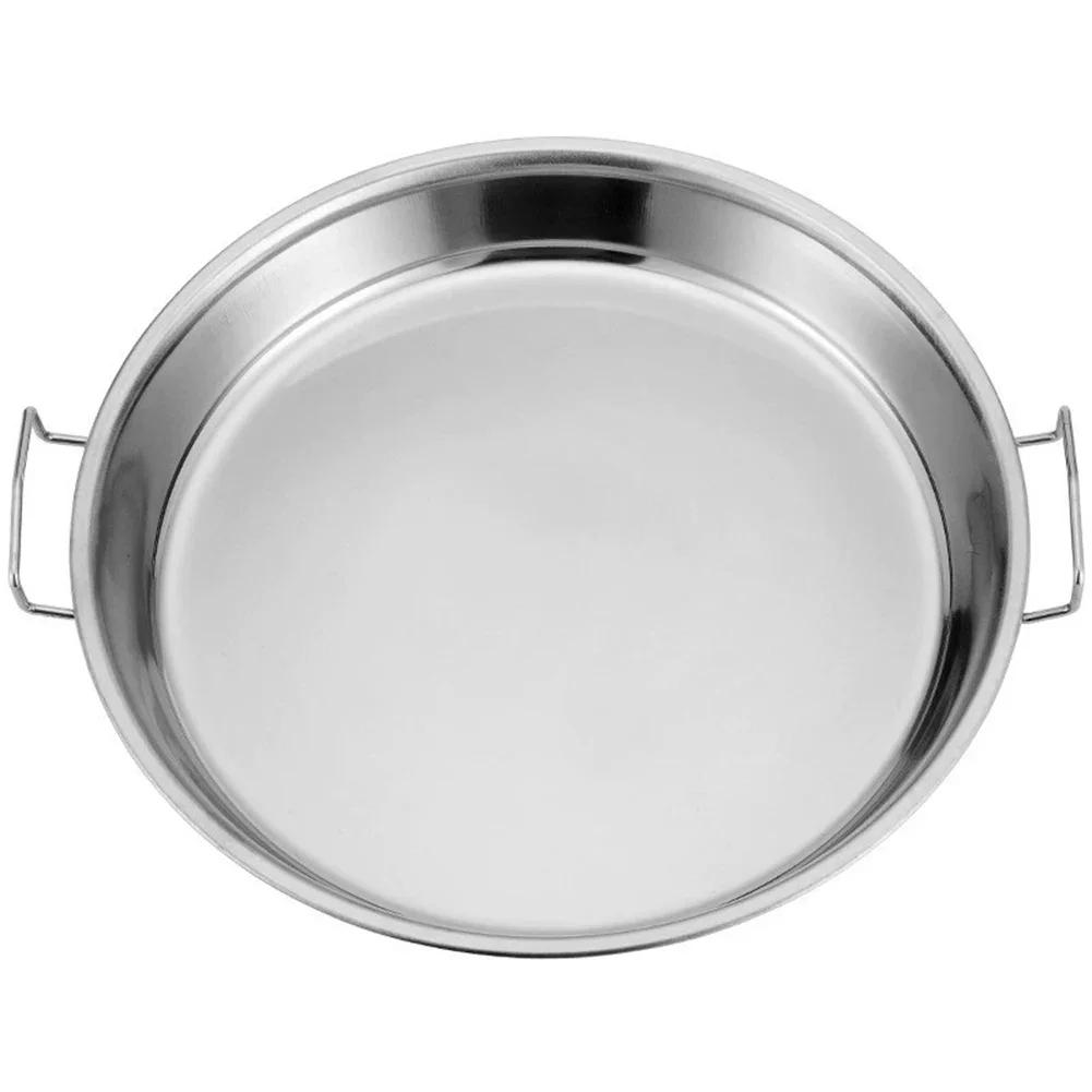 Stainless Steel Tray for Pizza and Grill with Handle Supports Even Heat Distribution Suitable for Cooking Baking and Serving