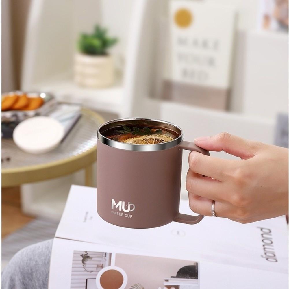 Anti Scalding Handle Insulated Drinking Cup Reusable Milk Tea Cup Thermal Mug  Students Water Cup