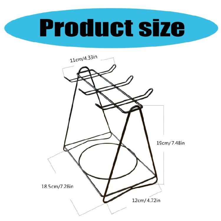 Stylish Black Triangles Coffee Cup Display Rack Designs Accessory for Kitchen Counters and Office Spaces Saving
