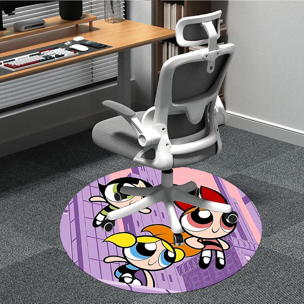 1pc Powerpuff Girls Office Round Area Rug, Under Office Chairs Bedroom Living Room Home Decor  A1022193
