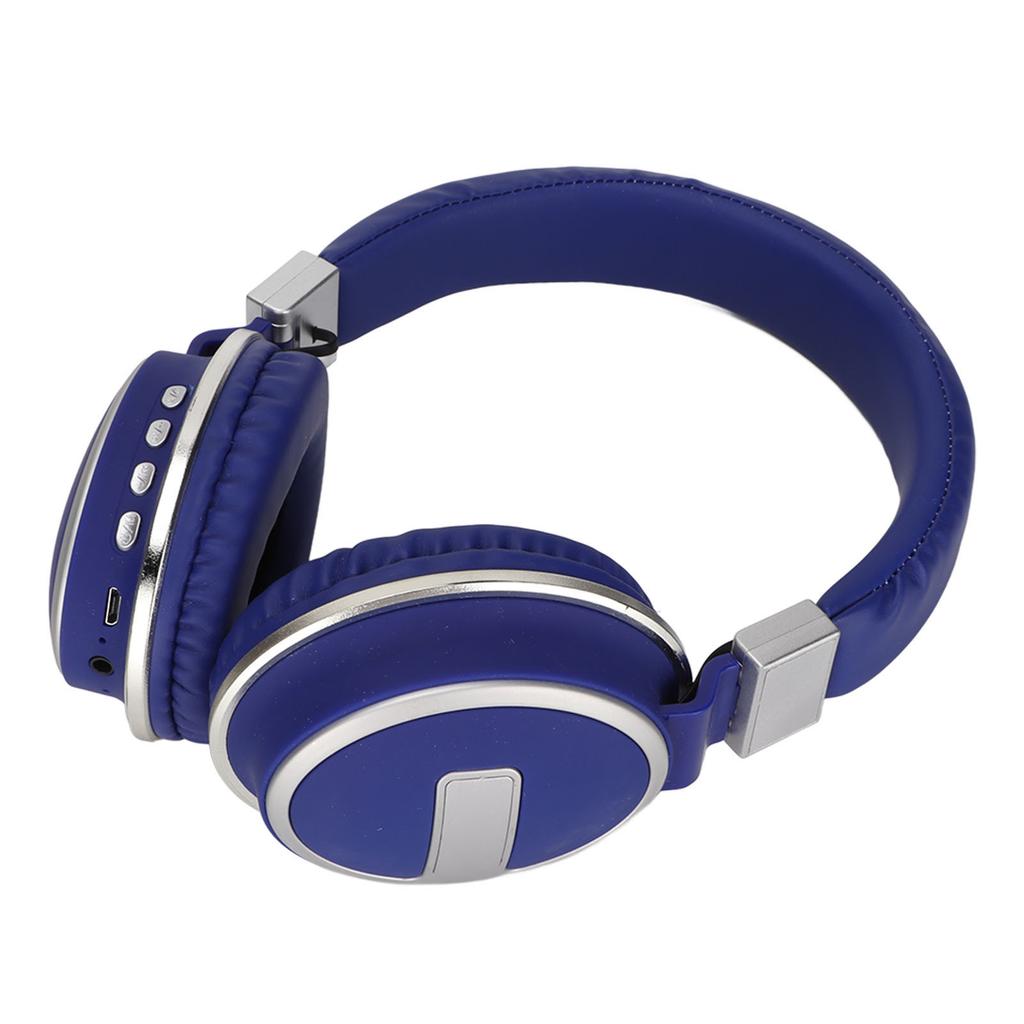 LX‑510BT Bluetooth Headset Folding Plug in Comfortable Leather Ear Cups Music Headphones for PC Phone Blue