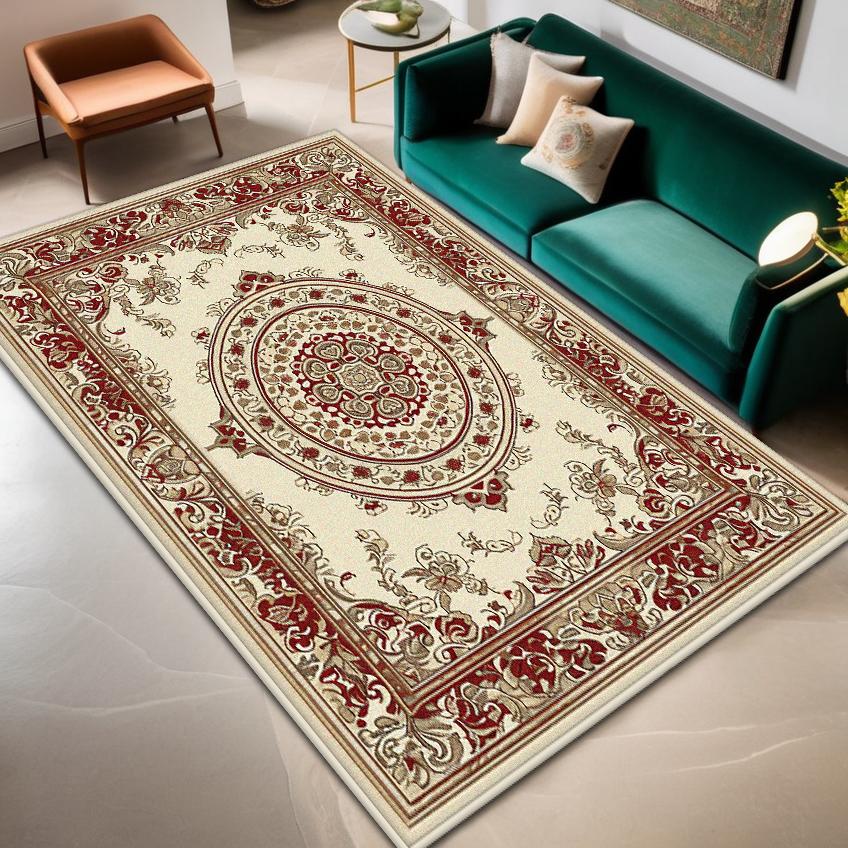 Böhmischer Teppich Wohnzimmer Heimdekoration Luxus Rutschfest Große Raumteppiche Blumendesign Leicht zu Reinigen Couchtischmatte Weich