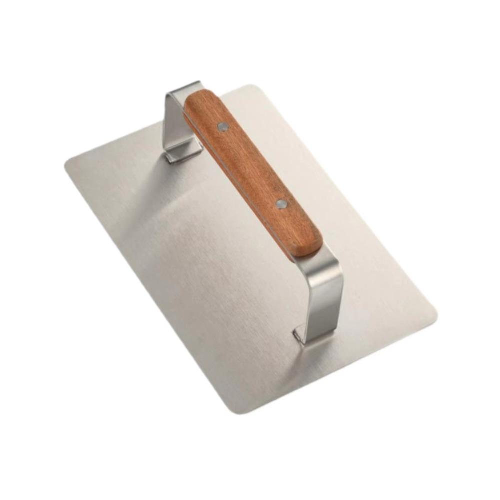 

Stainless Steel Meat Press Nonstick Easy Grip Burger Patty Maker Uniformly Flattening Rectangle Shape Steak Smasher Kitchen Use серебряный