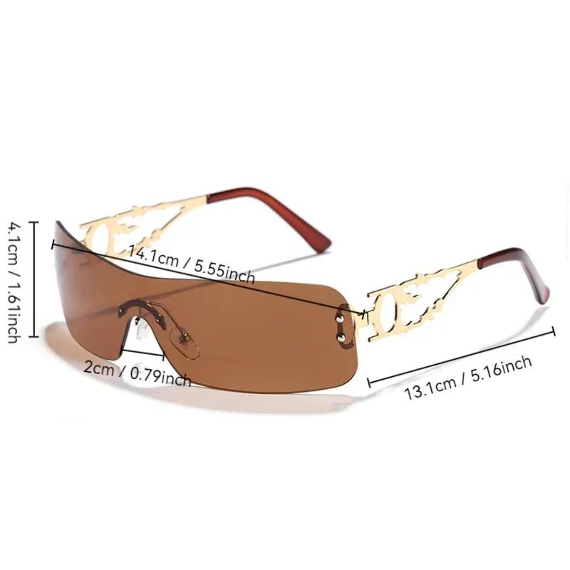 Classic Rimless Square Sunglasses Women Men Designer Brand Sun Glasses Female Male Personality Metal Mirror