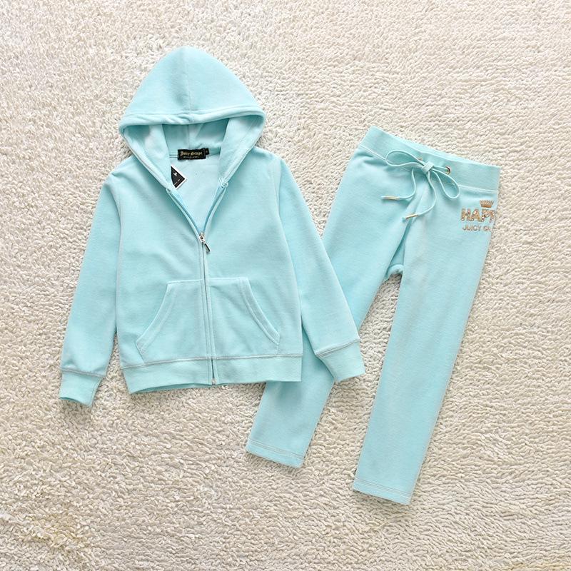 Europäischer & Amerikanischer Samt-Hoodie & Hose mit geradem Bein für Mädchen - Zweiteilige Freizeit-Sportbekleidung