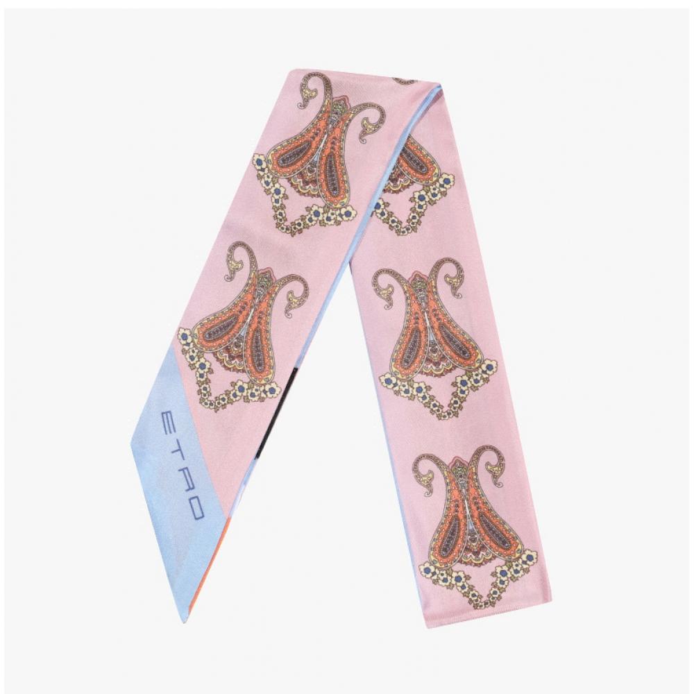 Etro Doppeltes Paisley Schmaler Twill Seidenschal Wata0016ak647