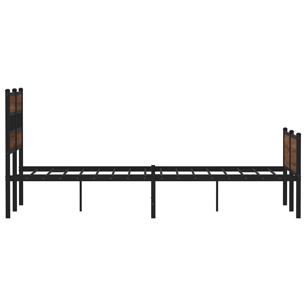Bed Frame Without Mattress Brown Oak Effect 120 X 200 Cm Engineered Wood