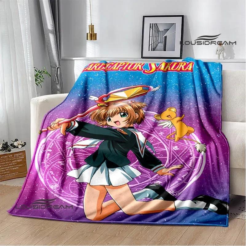 Card Captor Sakura Cartoon Printed Blankets Flannel Soft Cozy Blankets Sofa Bed Blanket Travel Blanket Bedding Birthday Gift