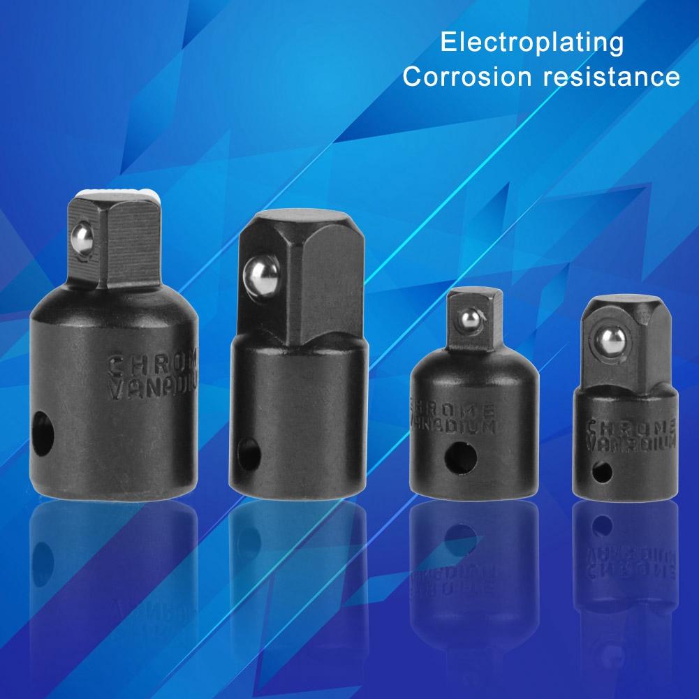 4Pcs Silver     Steel Socket Adapter Reducers 1Celsius2 , 3Celsius8 , 1Celsius4  Wrench Adapter