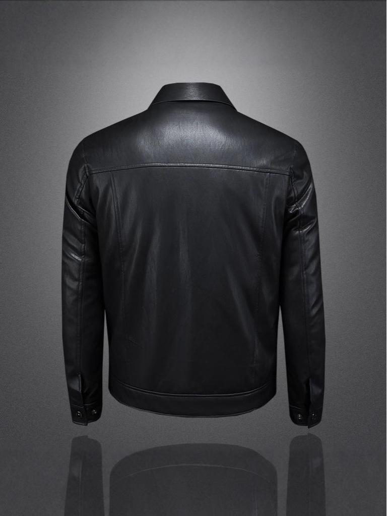 Men's 2025 Winter Motorcycle Leather Down Jacket
