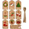 50pcs DIY Wrapping Supplies Xmas Decoration Christmas Labels Gift Wrapping Kraft Tag Hang Tags