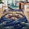Autumnal Hedgehog Family Office Rug Chair Mat, Entryway Carpet, Suitable for Front Door, Bedroom, Living Room, Desk, Holiday Gift