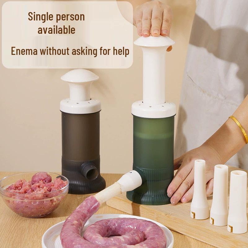 

Manual Press Sausage Casing Tool for Homemade Enemas and Canned Meat Filling Sausage Maker зелёный