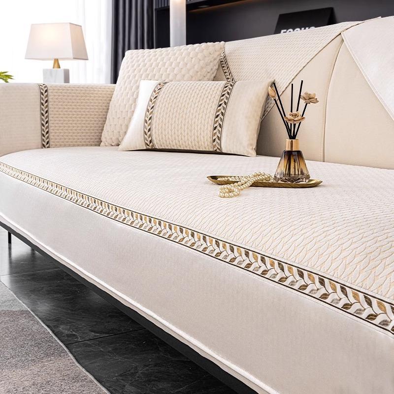 Chenier Sofa Cushion Is Universal In All Seasons, Dirt-Resistant And Non-Slip Seat Cushion, Backrest Towel New Leather Sofa Cover Cover Cloth