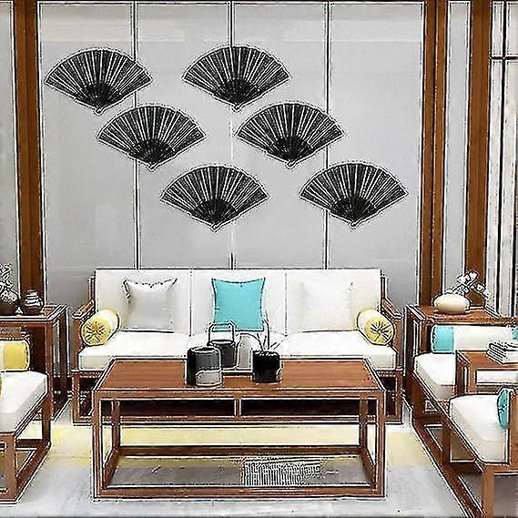 Handheld Folding Fan, 6-pack Chinese Hand Fan, Oriental Cloth Fan, Cloth Fan, Folding Fan, Handheld Folding Fan for Wedding, Dance, Party, Gift