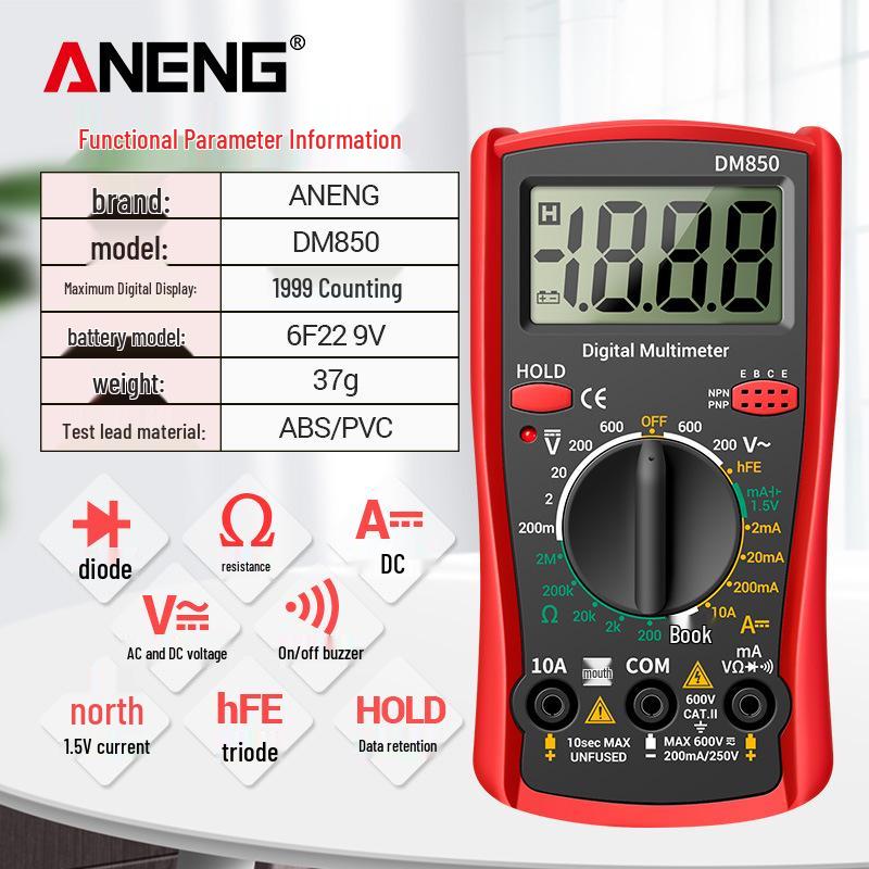 ANENG DM850 High Precision Digital Multimeter for Electricians – Portable and Multifunctional Display Universal Meter.