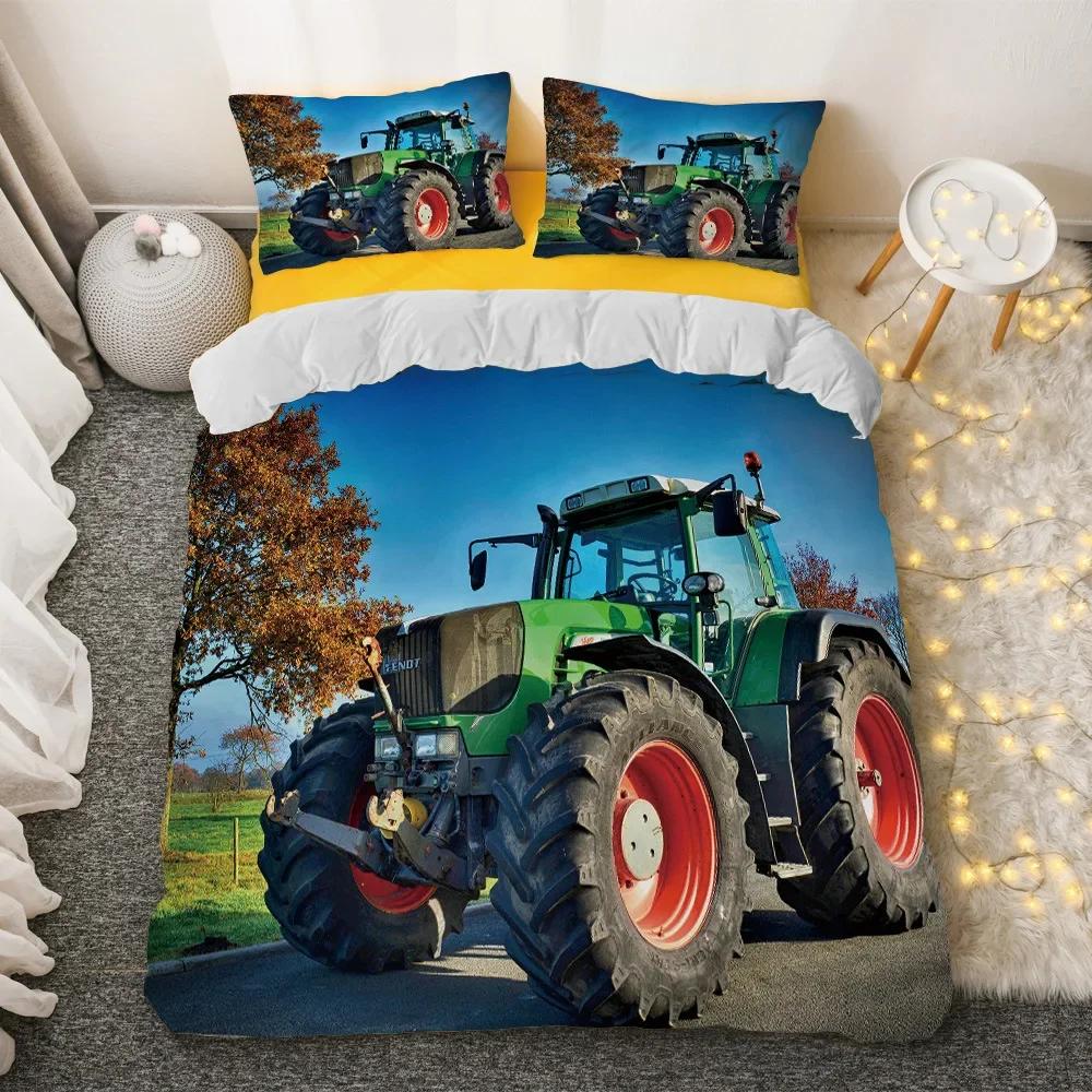 Comforter Rooster Rural Farmhouse On The Country Road With Barn Tractor On Side In Stormy Day Picturedecorative Bedding