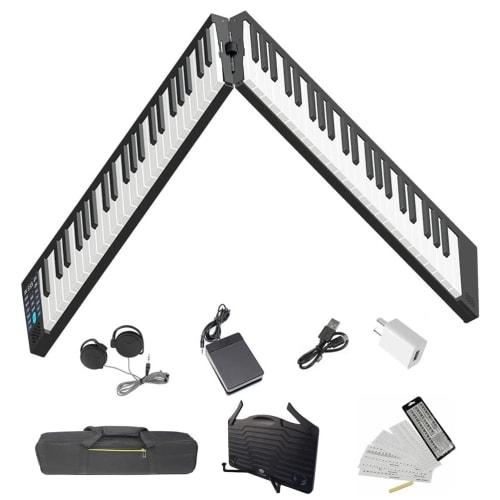 

Longeye FOLD Digital Piano, 88 Keys, Foldable, MIDI Compatible, Music Stand Included, Pedals Included, Rechargeable, 128 Voices, Dual Tones, Japanese