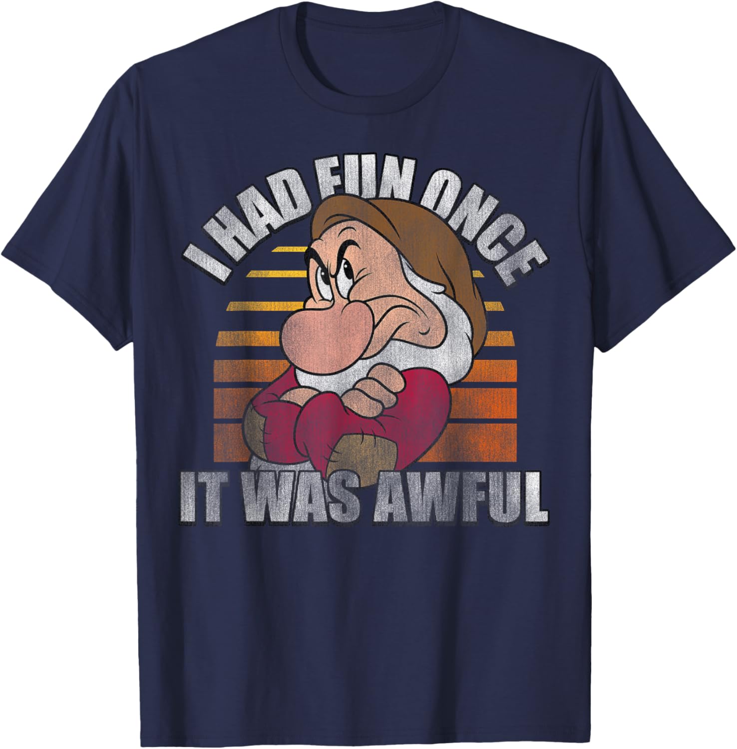 Hot Fashion Casual Disney Snow White Grumpy I Had Fun Once It Was Awful T-Shirt S-4XL Summer M