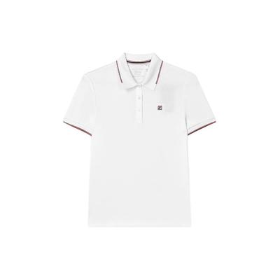 Seria Heritage Jednokolorowa Oddychająca Casualowa Dzianinowa Koszulka Polo Damska topy Biała F11W421106F-WT