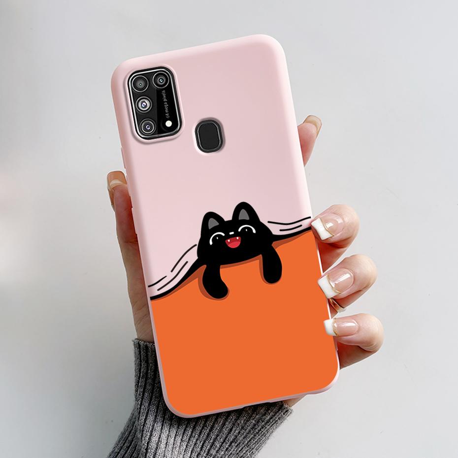 Silicone Case For Samsung M31 M 31 Cover Cute Rabbit Panda Shockproof Phone Case For Samsung Galaxy M31s M31 s M315F M317F Etui