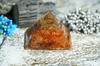REBUY Red Carnelian Orgone Pyramid Orgonite Pyramid for Reiki Healing/Vastu Fengshui/Meditation/Yoga/Home & Office Decor Gift/Aura Cleansing 60-70 Mm