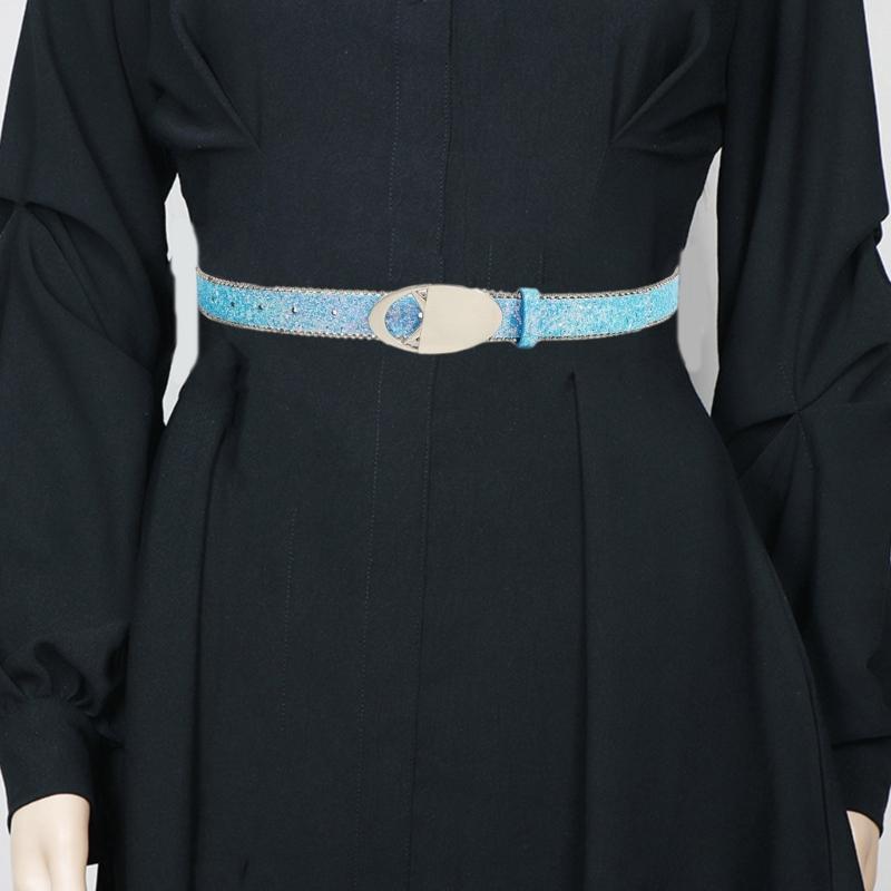 Modern Women Jeans Belt Round Buckle Punk Belt Impressive Style for Beach