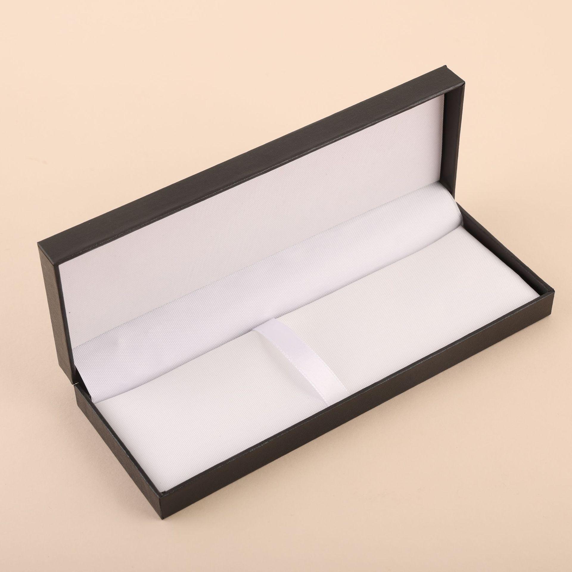 Elegant Black Faux Leather Double Pen Case with Flip-Top - Gift Box for Fountain Pens