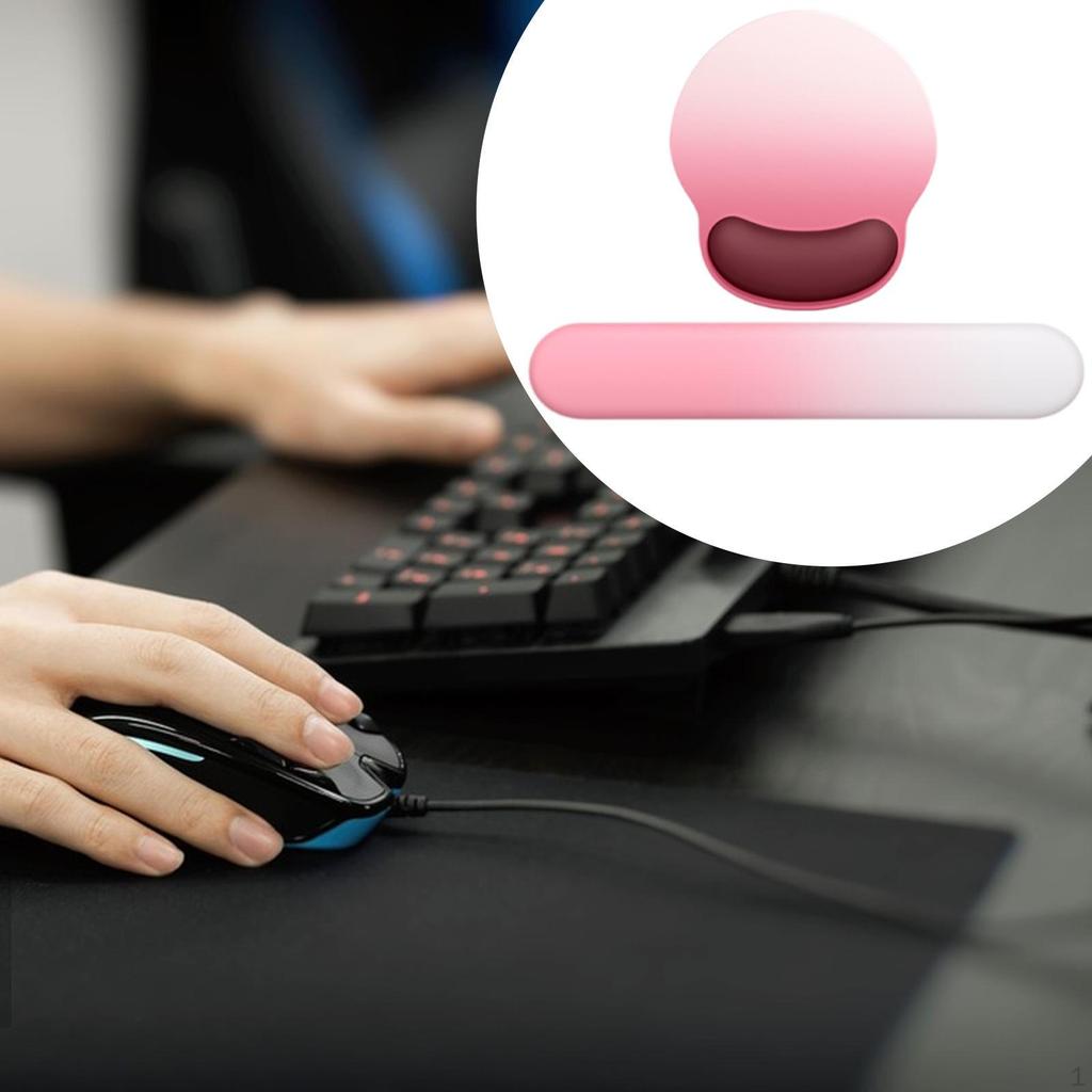 Alfombrilla de Ratón con Soporte para Muñeca Cojín para Gaming Esterilla Ergonómica de Apoyo para Teclado para Oficina Hogar