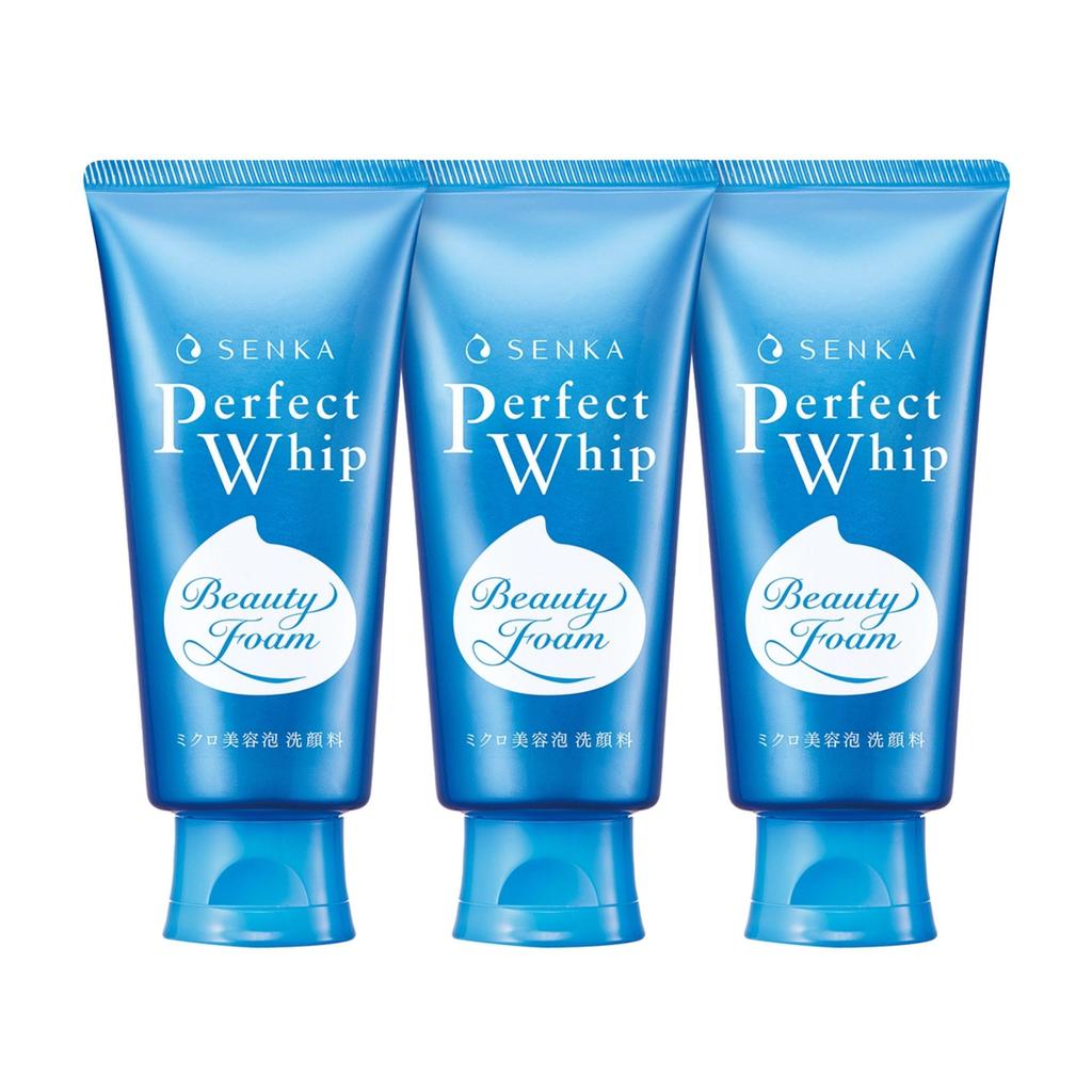 Senka Perfect Whip Cleansing Foam X 3 (Perfect Whip Cleansing Foam 120g X 3/Vitamin C Poreless Glow 100g X 3)