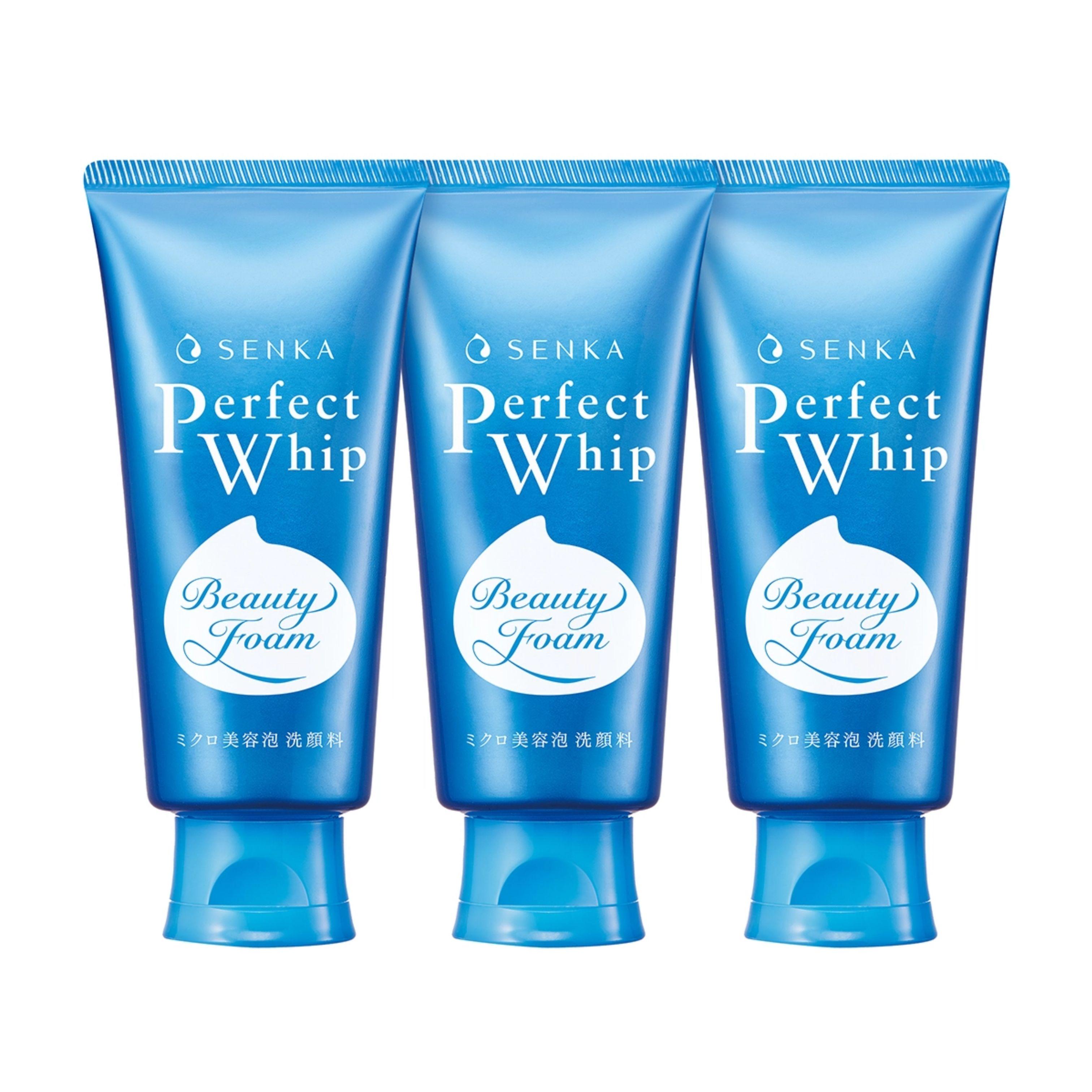 Senka Perfect Whip Cleansing Foam x 3 (Perfect Whip Cleansing Foam 120g x 3/Vitamin C Poreless Glow 100g x 3) Perfect Whip Cleansing Foam 120g x 3
