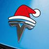 For Tesla Christmas Decoration Stickers For Model Y Santa Hat Front Logo Modification Creative Car Accessories Fest Hat Stickers