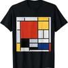 Mondrian Kompozice s červenou žlutou modrou černou Umělecký obraz Tričko