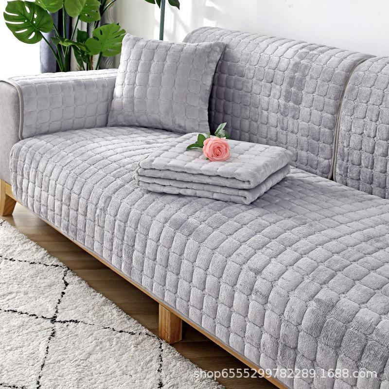 Sofa Cushion 1PCS Flannel Sofa Cushion Winter Non-slip Cushion Autumn and Winter Seat Cushion