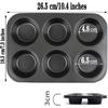 Nonstick Muffin Pan 6 or 12 Cups Cupcake Pan Brownie Egg Bites Cake Pan Carbon Steel Bakeware for Oven Baking Cake Mold