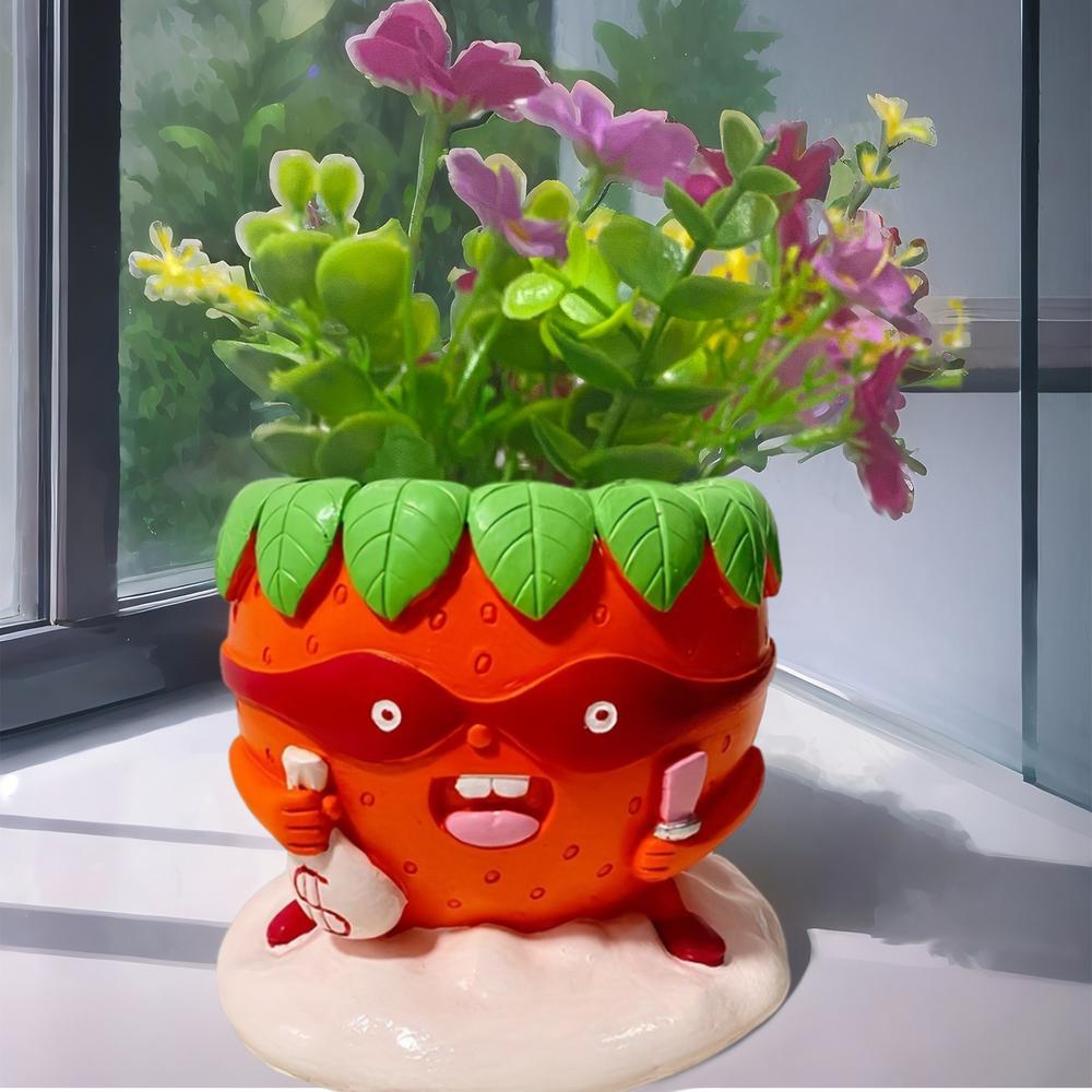 

Клубничный горшок для посадки цветов с дренажными отверстиями для садовой посадки, используемый для посадки дома и в саду красный