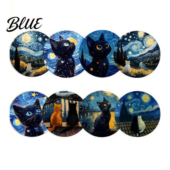 Non Slip Cup Coasters Wooden Cat Coasters, Decorative Heat Resistant Table Mats, Non-slip Reusable Insulation for Hot Drinks And Desk Protection