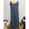 Summer Autumn Overalls Dress Muslim Sundress Robe Femme Vintage Straps Solid A Line Denim Blue Vestidos Kaftan