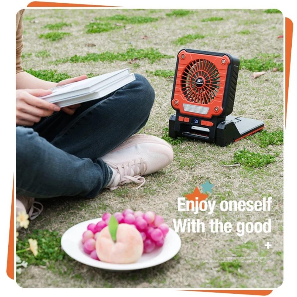 Outdoor camping fan portable USB tent lighting LED multifunctional Amazon camping solar electric fan