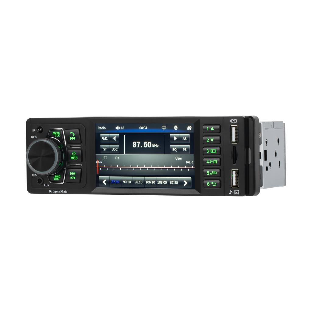 Kruger&Matz Bluetooth 4” autorádio AUX zásuvka pro couvací kameru 1 DIN