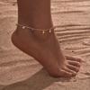 Waterproof Colorful Cubic Zirconia Anklet Bracelet for Women, Adjustable Stainless Steel Foot Chain Anklets Beach Jewelry