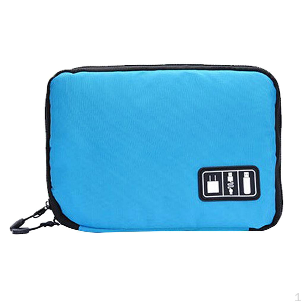 

Портативная сумка для хранения наушников, кабель для передачи данных, зарядное устройство USB, синий