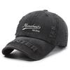 Hole washed denim soft top old retro face cap women's fashion personalized street sunscreen baseball cap