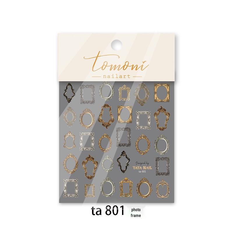 TA801 Embossed Tata & Tomoni Bohemian Border Nail Art Stickers